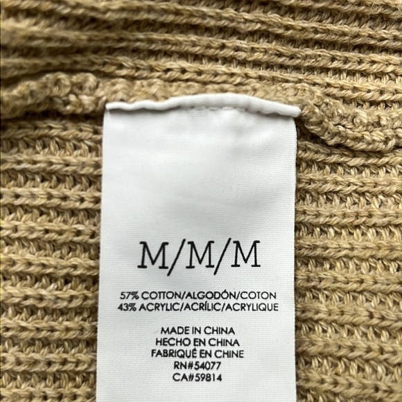 CABI Minimalist/Career Long Line V-Neck Long SLV Tan Cardigan Cotton Sweater M - Picture 13 of 16